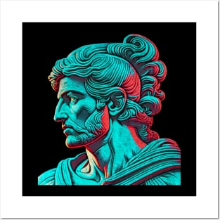 Synthwave Style Alexander The Great Profile Posters and Art